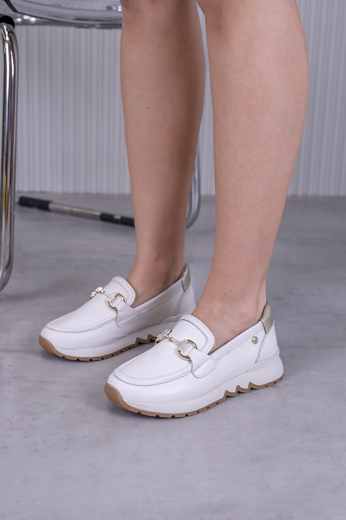 m3975 model mammamia marka 3 cm dolgu taban yeni sezon orjinal deri babet loafer TEN