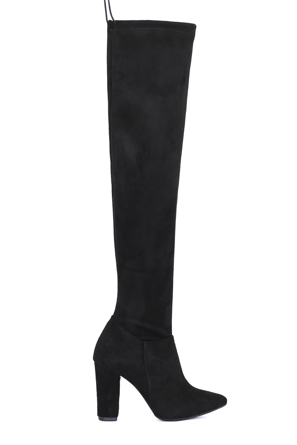 Martina 8 Cm Yeni̇ Sezon Streç Çi̇zme Siy.suet