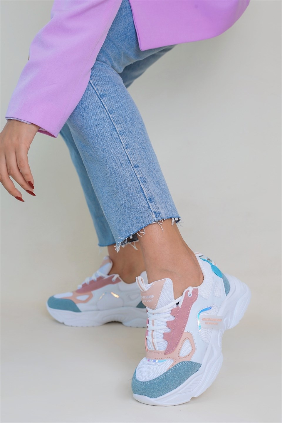 Mello Model Yeni Sezon Sneakers Spor Ayakkabi Pud.mavi