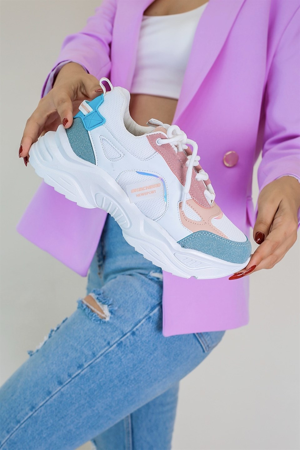 Mello Model Yeni Sezon Sneakers Spor Ayakkabi Pud.mavi