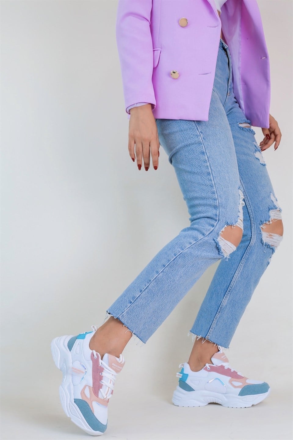 Mello Model Yeni Sezon Sneakers Spor Ayakkabi Pud.mavi