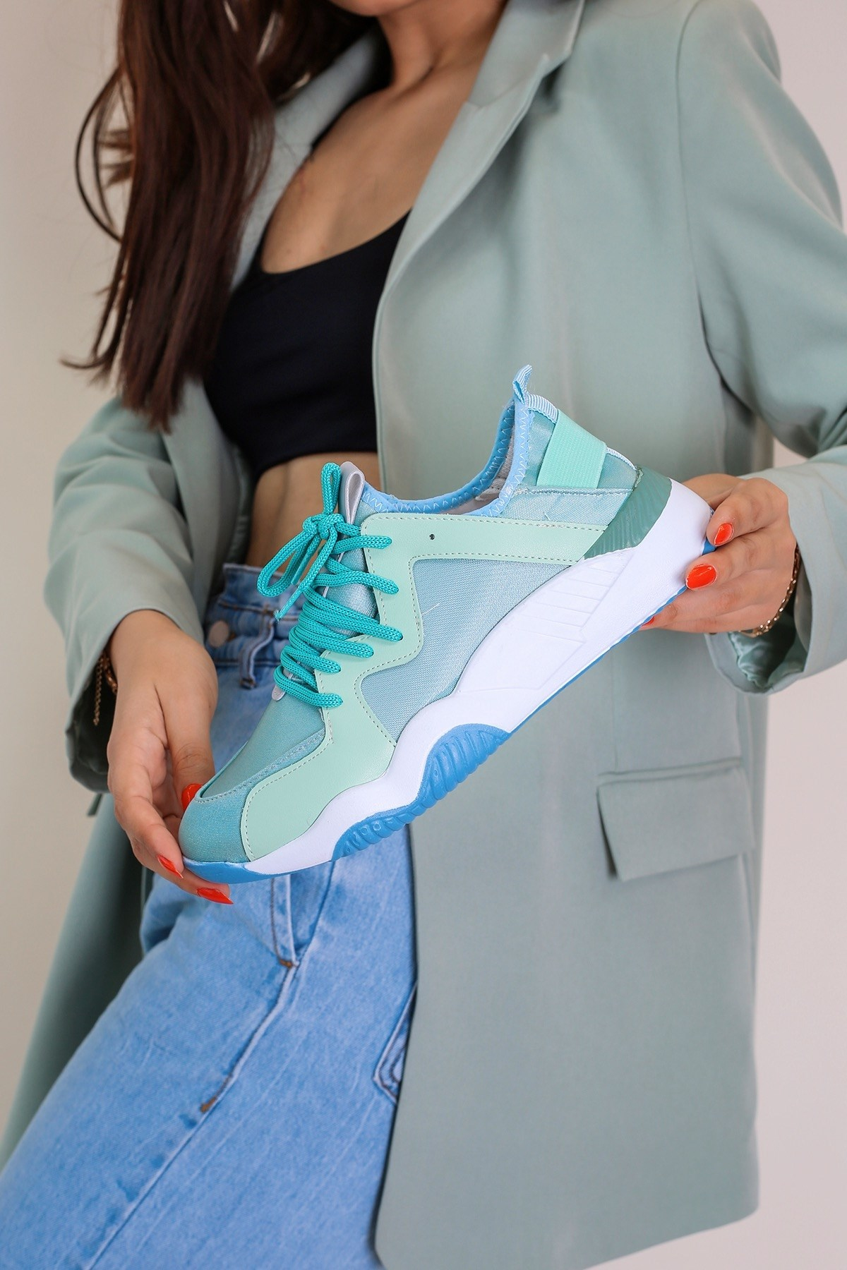 Millie Model Yeni Sezon Sneakers Spor Ayakakbi Yesil