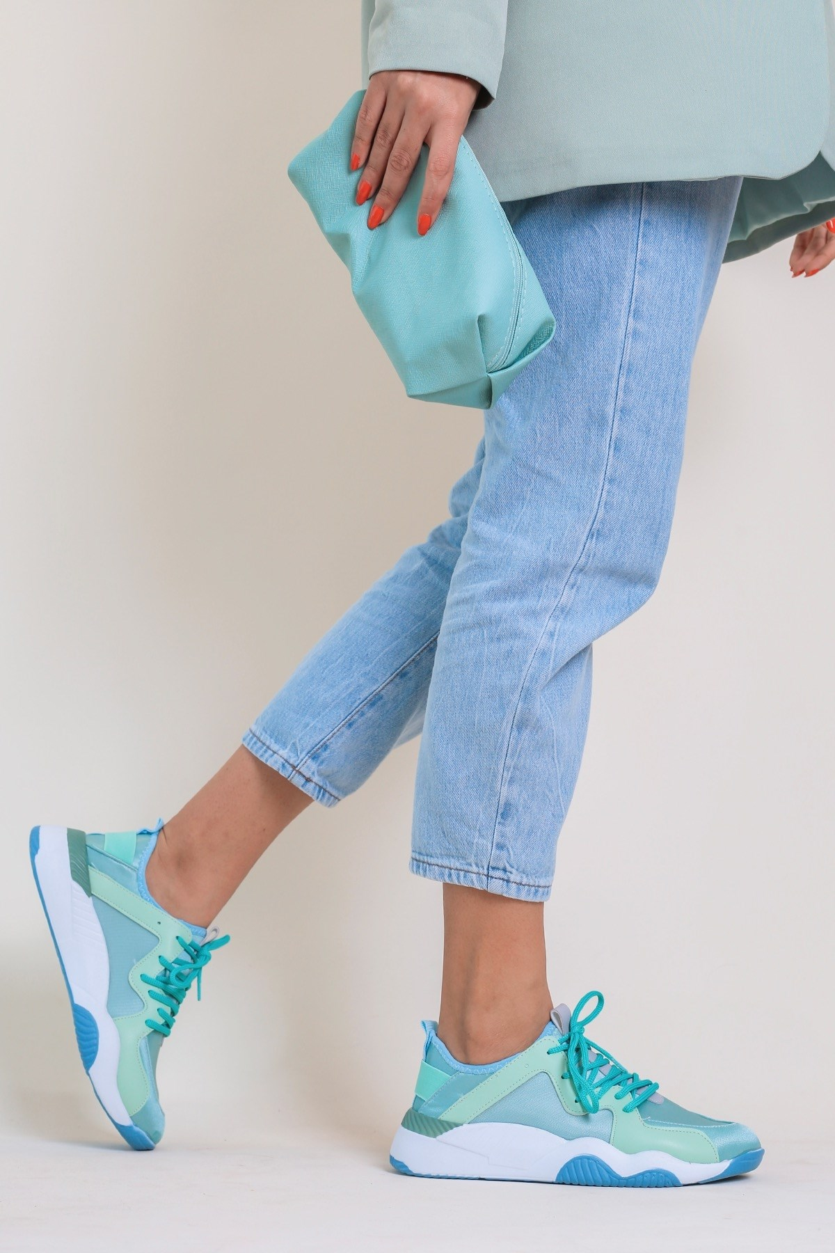 Millie Model Yeni Sezon Sneakers Spor Ayakakbi Yesil