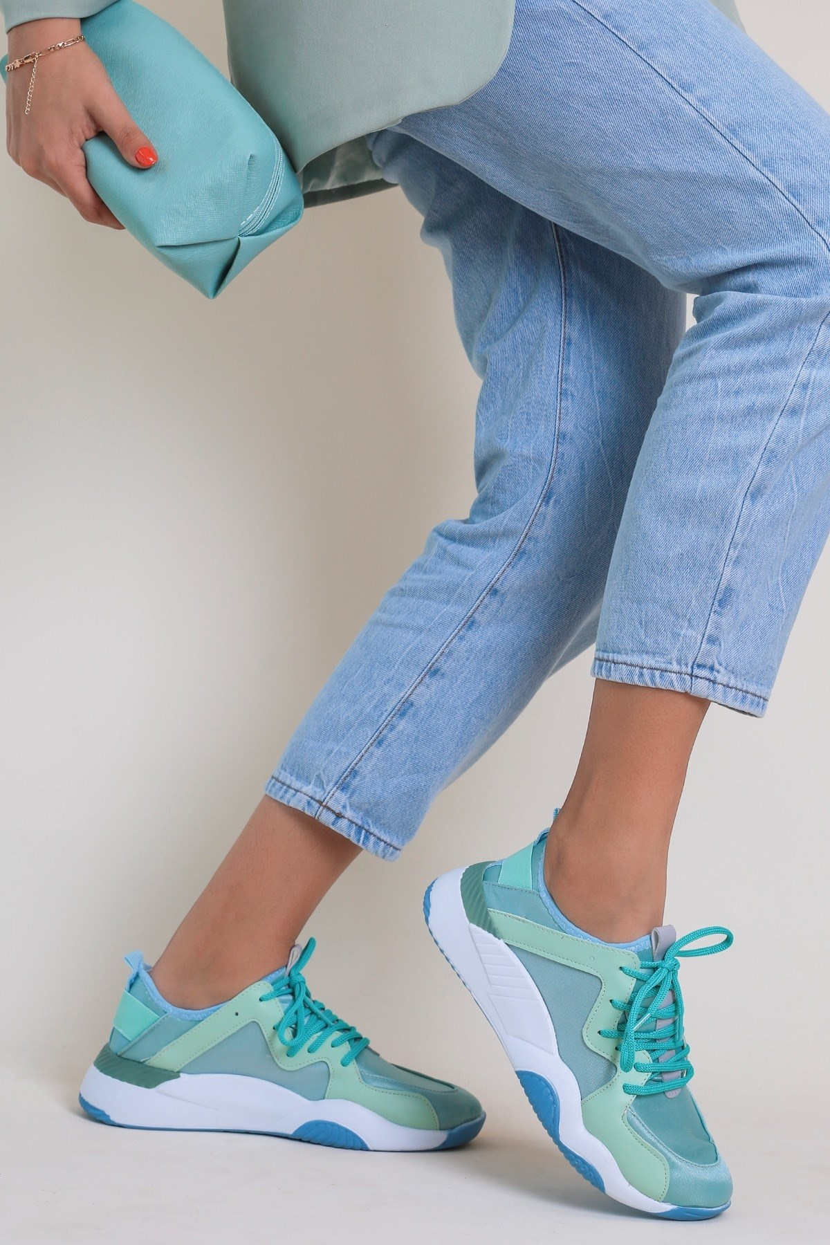Millie Model Yeni Sezon Sneakers Spor Ayakakbi Yesil