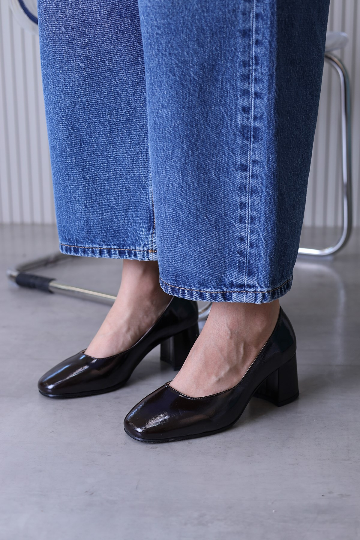 mimi model 5 cm topuklu orjinal deri yeni sezon topuklu ayakabı KHVE.RGN