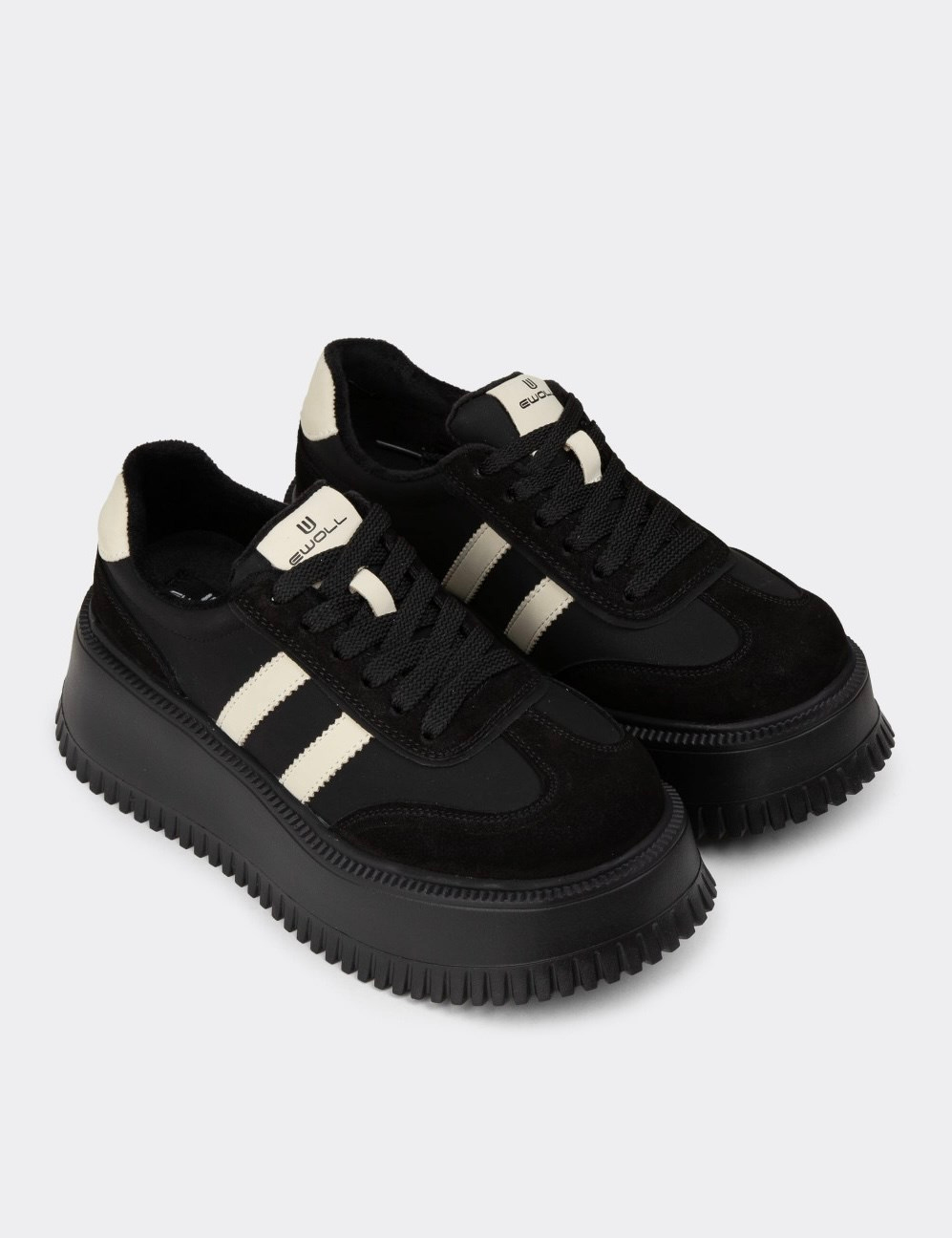 minda model 6 cm platform detaylı yeni sezon spor ayakkabı SIYAH