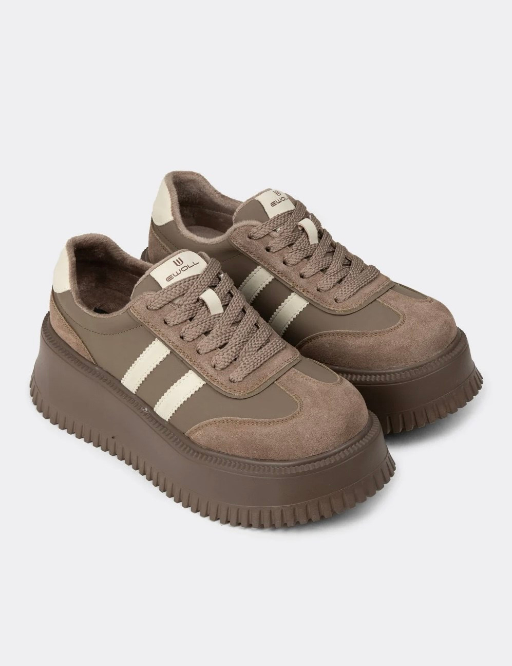 minda model 6 cm platform detaylı yeni sezon spor ayakkabı KAHVE