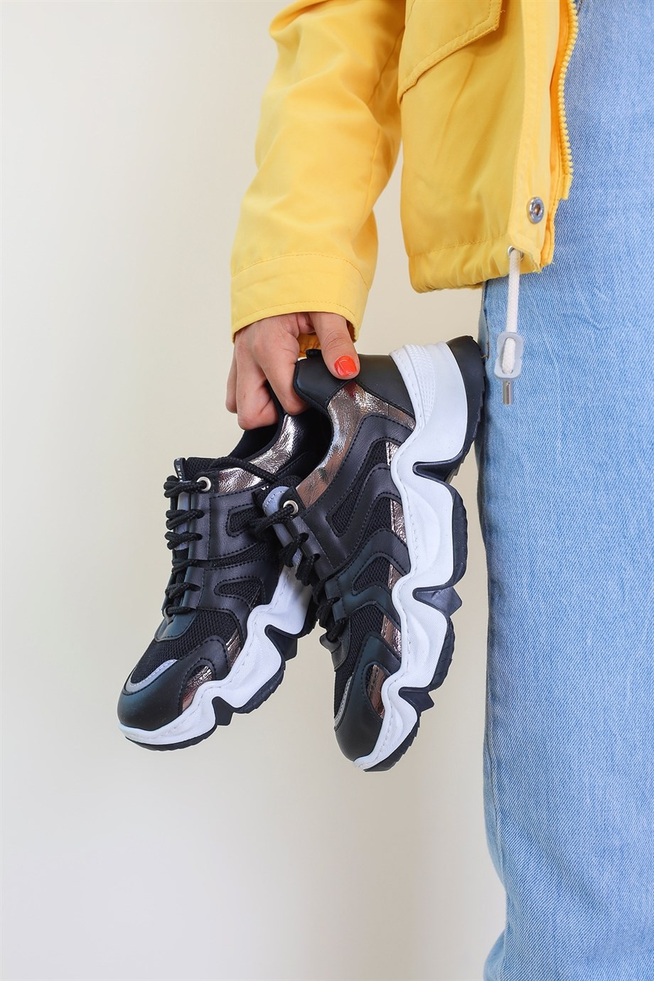 Mono Model Sneakers Yeni Sezon Spor Ayakkabi Siy.bey