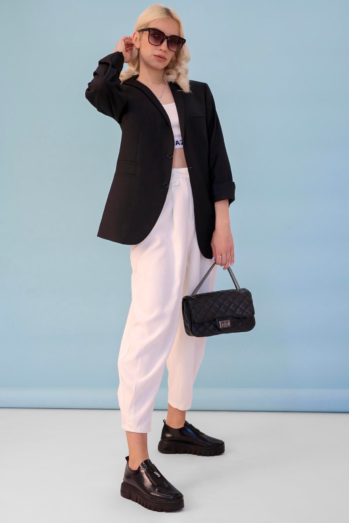 MOROCCO MODEL 5 CM ORİJİNAL DERİ YENİ SEZON SNEAKERS SPOR AYAKKABI SIY.RUGAN