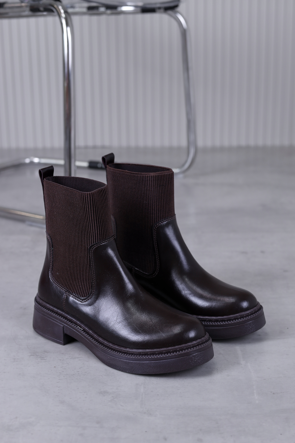 na1004  model 3 cm topuklu yeni sezon bot post KAHVE