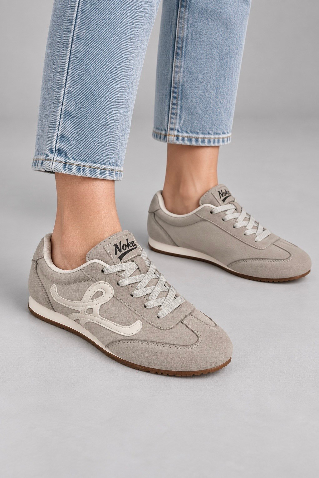 nalya model 2 cm tabanlı yeni sezon orjinal deri spor ayakkabı BEJ