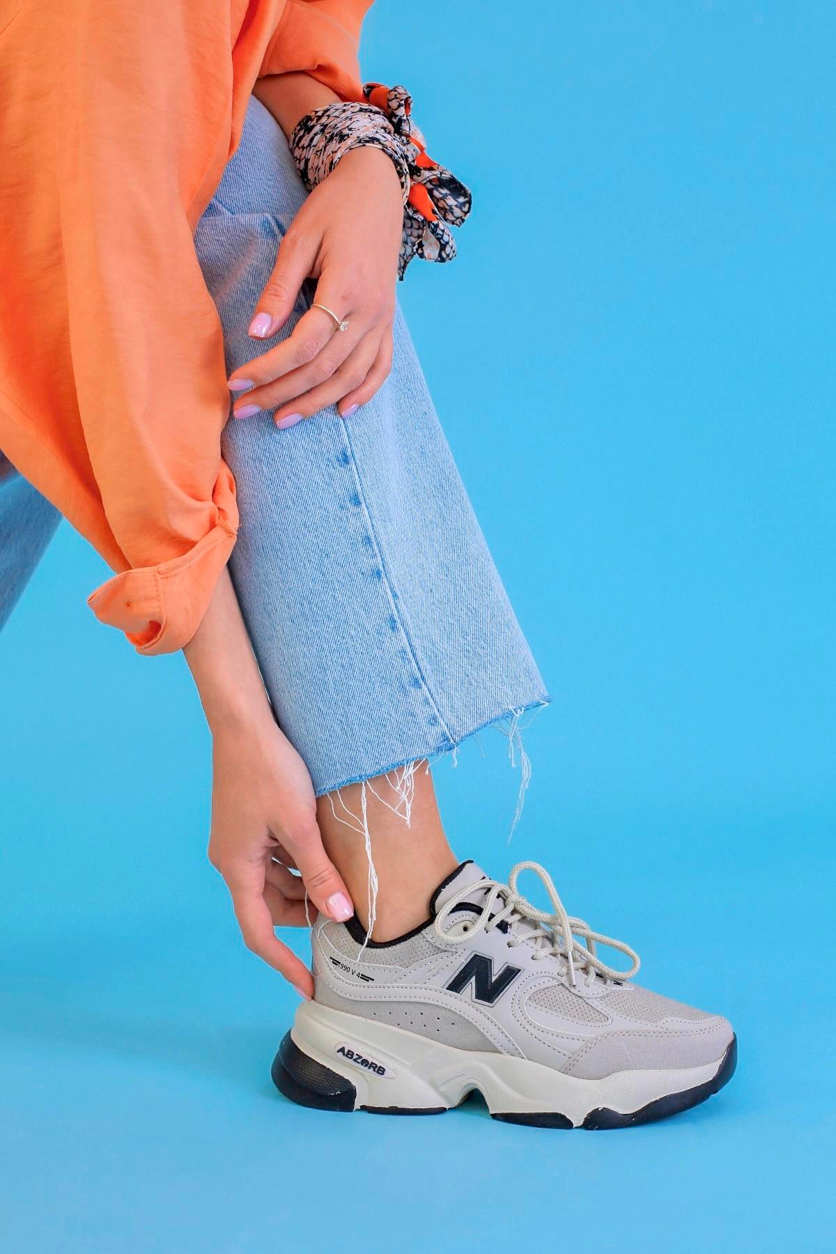 Odi̇ssey 5 Cm Tabanli Yeni̇ Sezon Sneakers  Spor Ayakkabi Bej