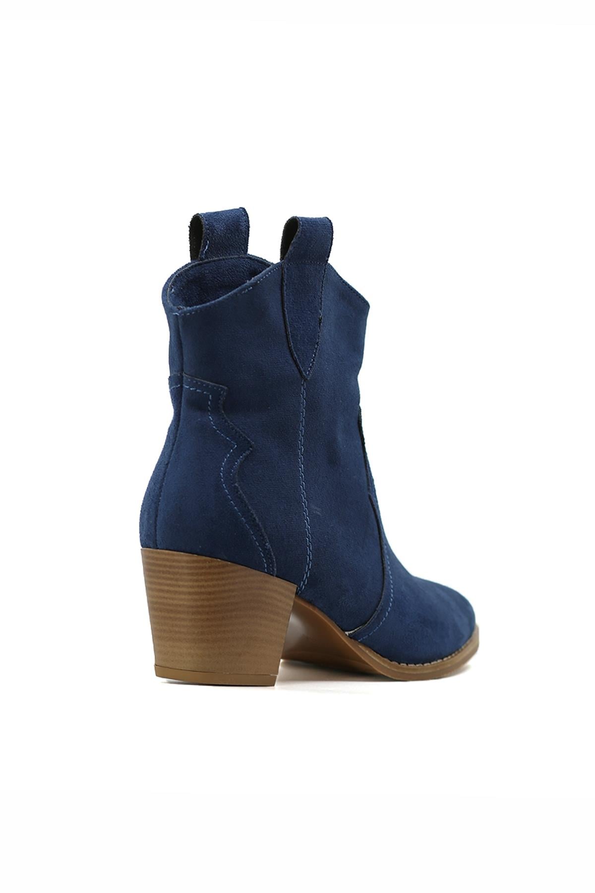Olivia Model 5 Cm Topuklu Kisa Western Bot Laci Suet