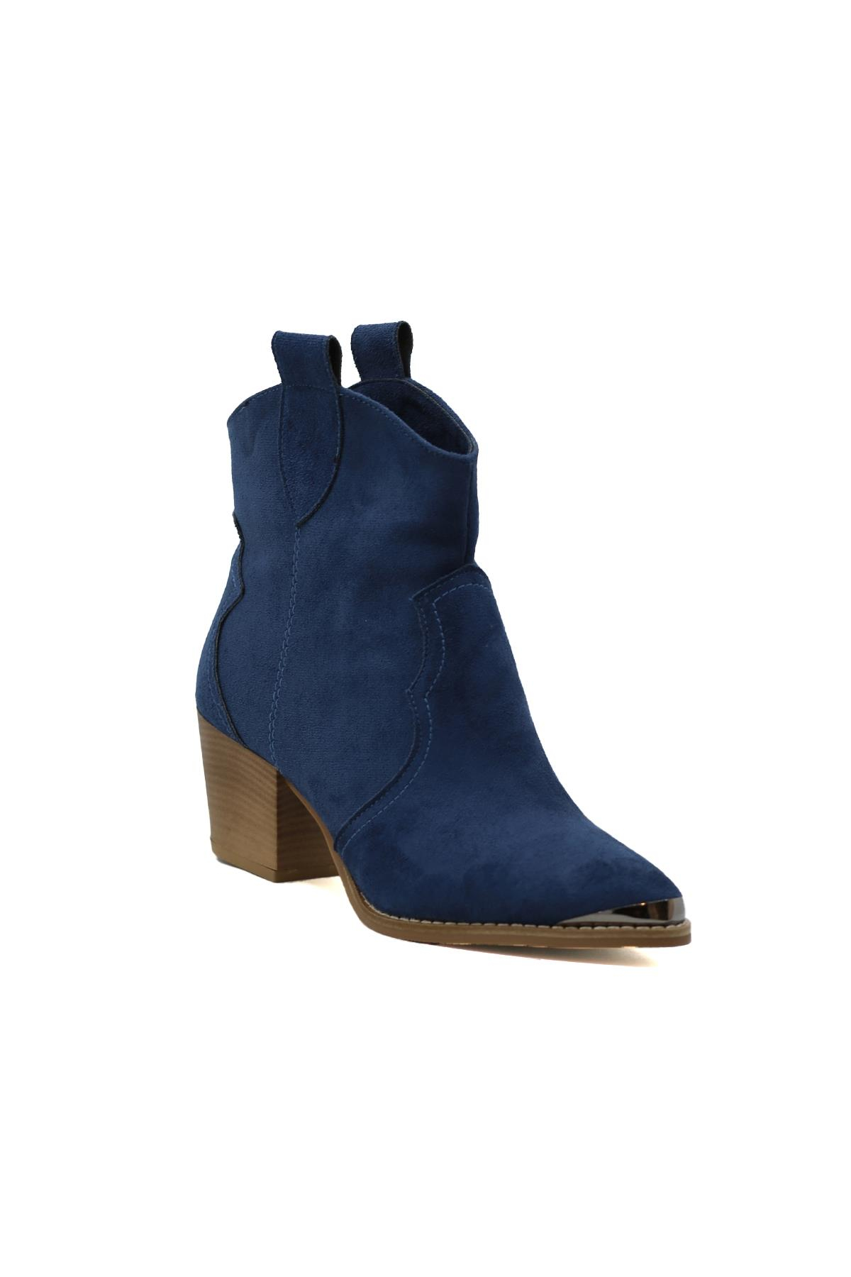 Olivia Model 5 Cm Topuklu Kisa Western Bot Laci Suet