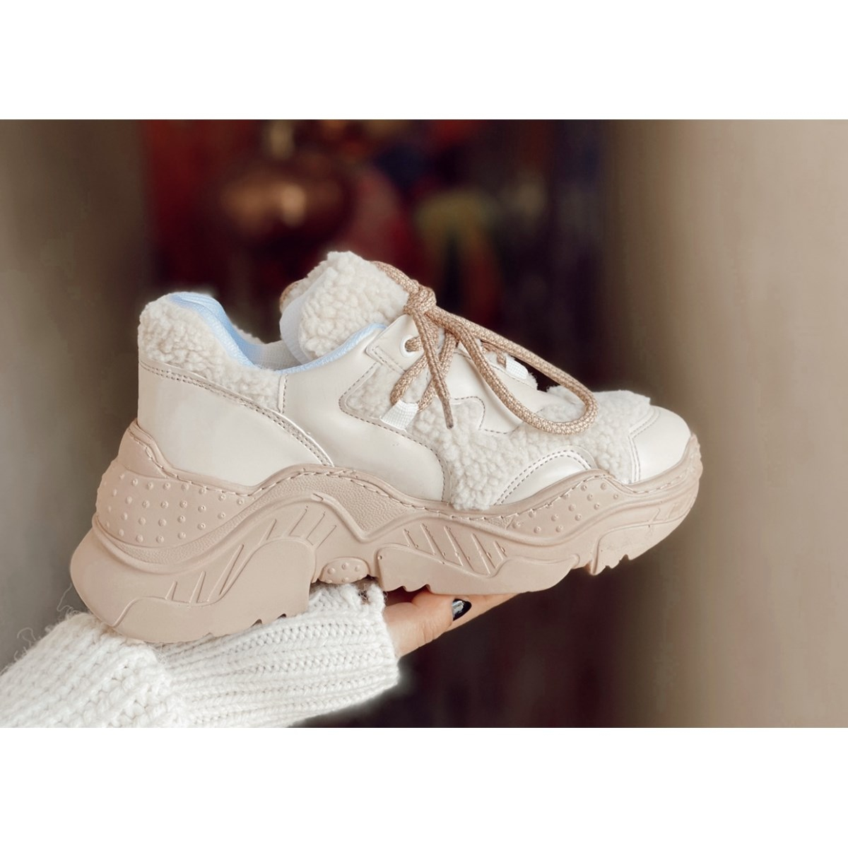 Pamela Model 5 Cm Tabanli Sneakers Bej