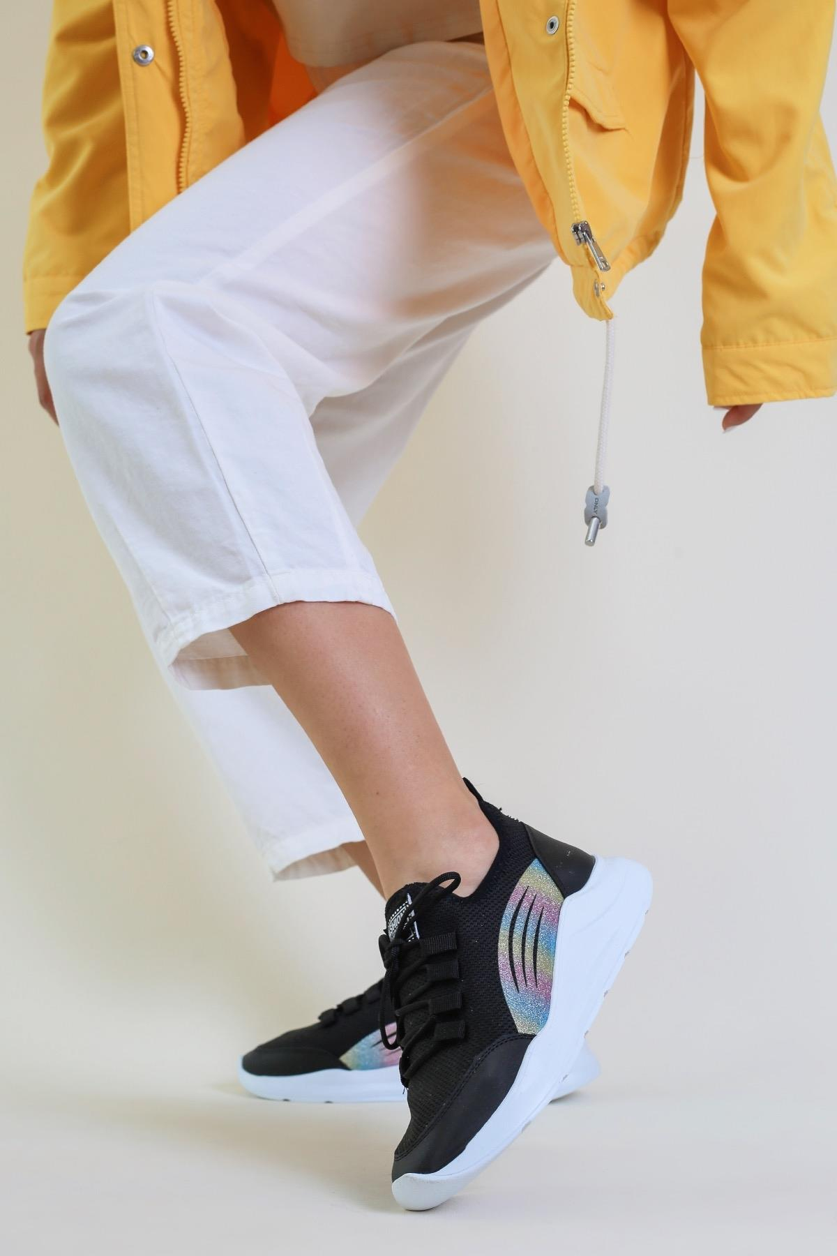 Paula Model Yeni Sezon Sneaker Spor Ayakkabi Siyah