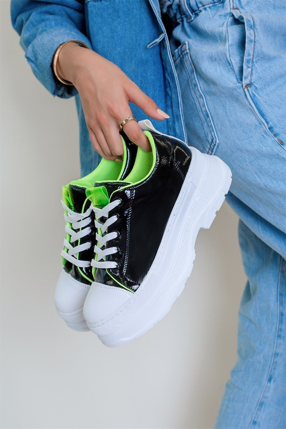 Peo Kalin Taban Convers Spor Ayakkabi Siy.rugan