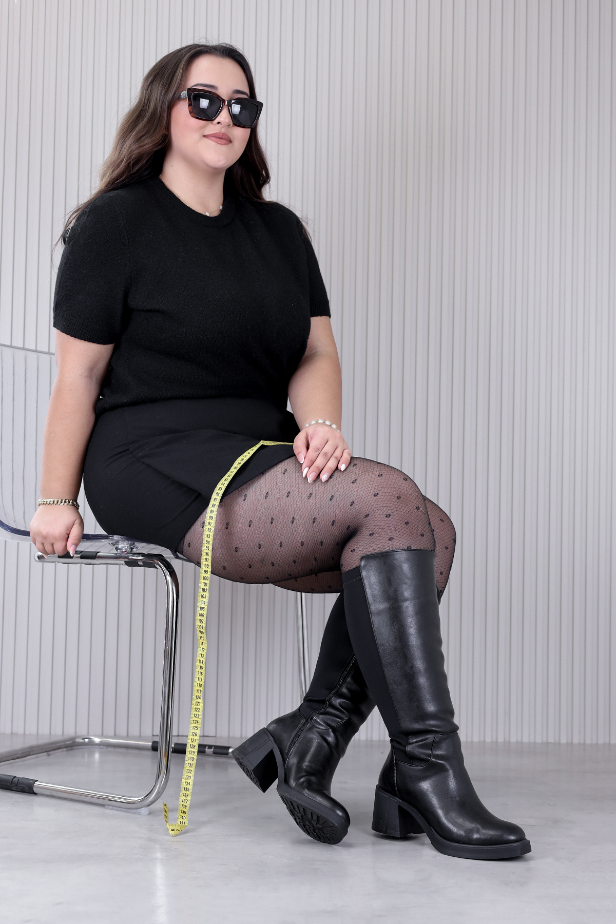 peo  model 5 cm topuklu yeni sezon uzun sihirli çizme SIYAH