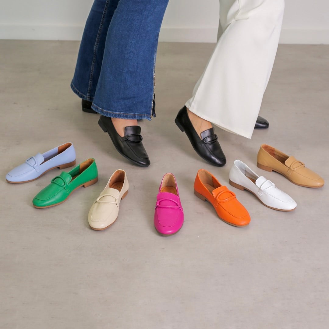 PİLLOW MODEL GERÇEK ORJİNAL DERİ BABET LOAFER ORANJ