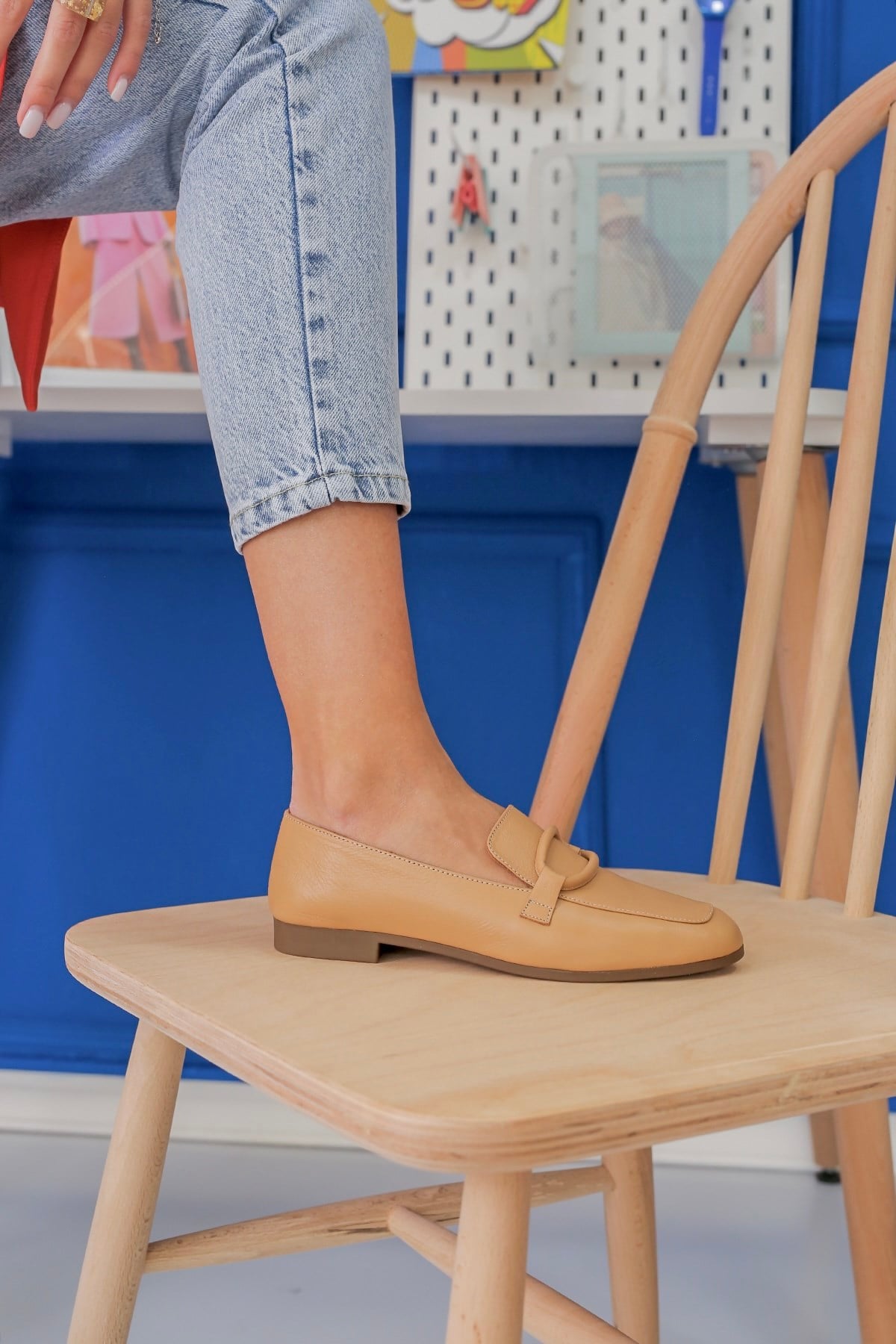 PİLLOW MODEL GERÇEK ORJİNAL DERİ BABET LOAFER NUT