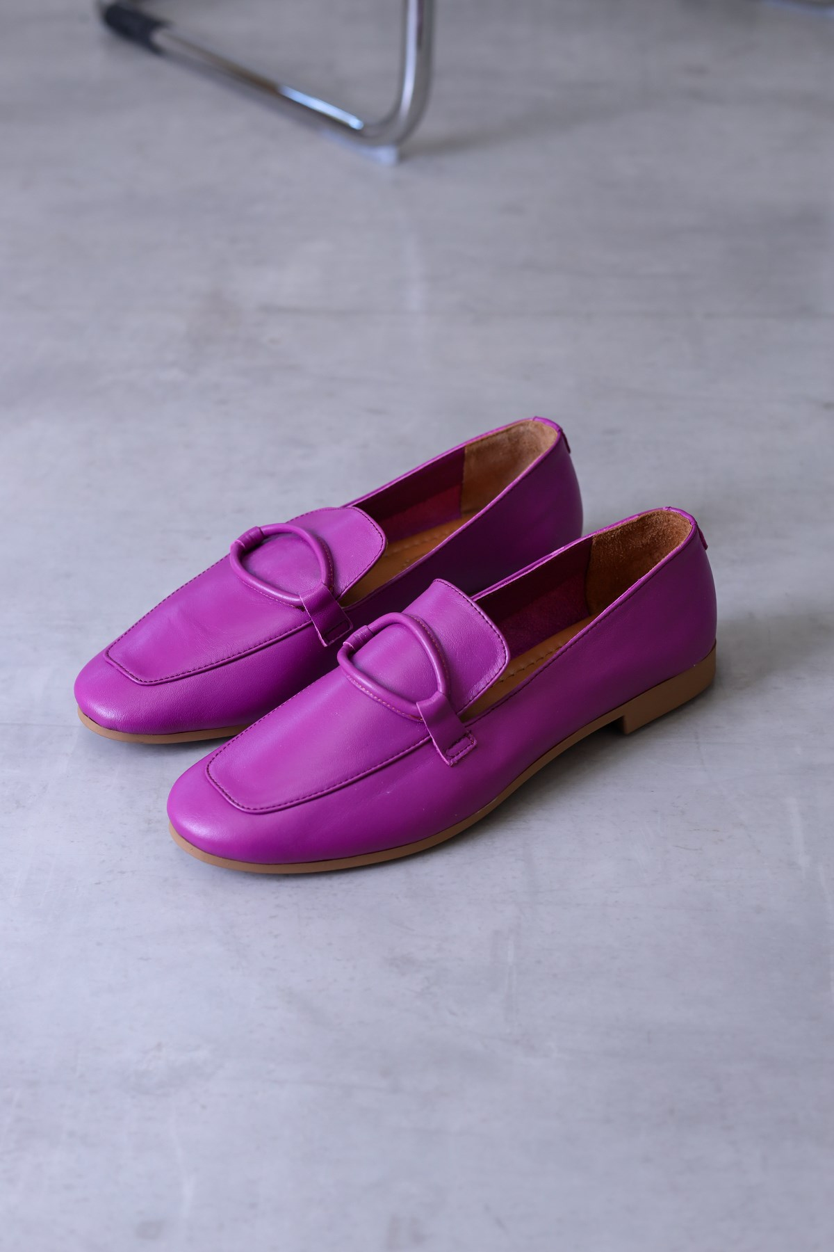 PİLLOW MODEL GERÇEK ORJİNAL DERİ BABET LOAFER FUSYA