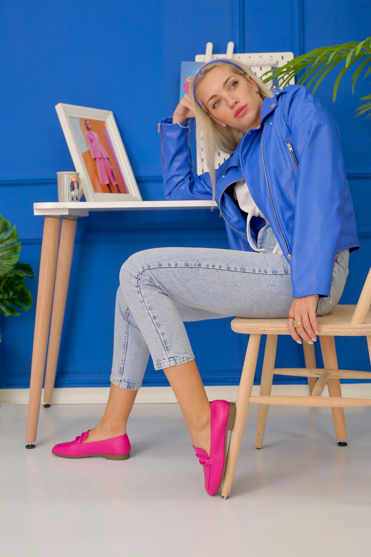 PİLLOW MODEL GERÇEK ORJİNAL DERİ BABET LOAFER FUSYA