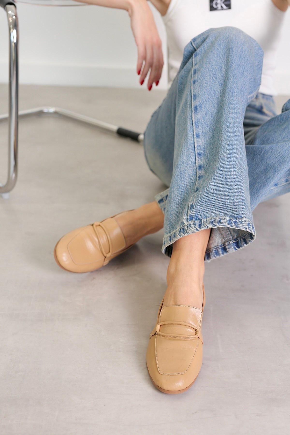 PİLLOW MODEL GERÇEK ORJİNAL DERİ BABET LOAFER NUT