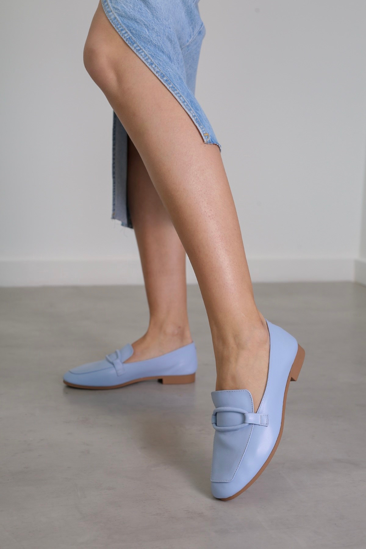 PİLLOW MODEL GERÇEK ORJİNAL DERİ BABET LOAFER BEBE.MAVI