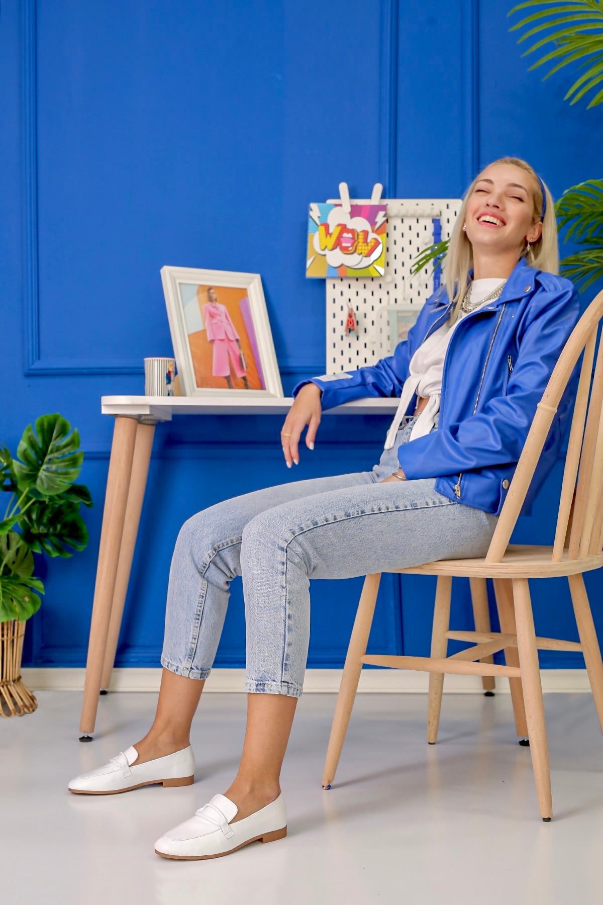 PİLLOW MODEL GERÇEK ORJİNAL DERİ BABET LOAFER BEYAZ