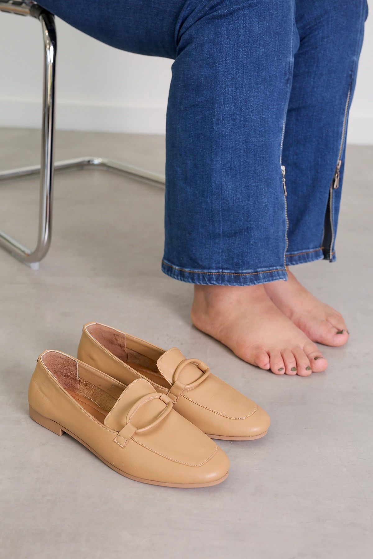 PİLLOW MODEL GERÇEK ORJİNAL DERİ BABET LOAFER NUT