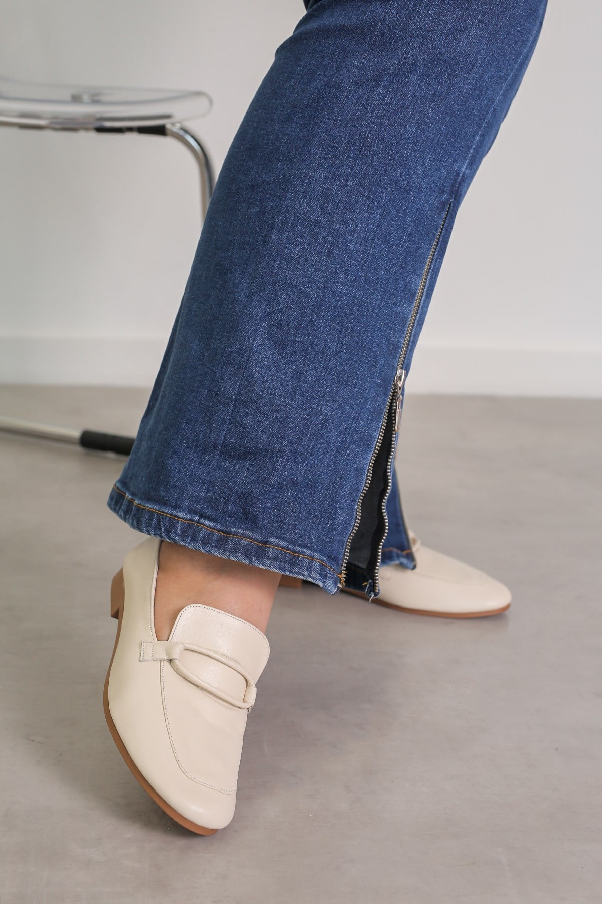 PİLLOW MODEL GERÇEK ORJİNAL DERİ BABET LOAFER TEN
