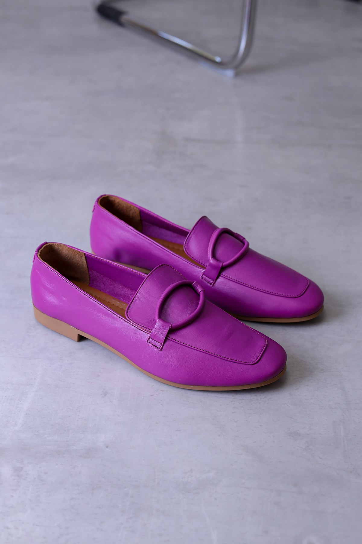PİLLOW MODEL GERÇEK ORJİNAL DERİ BABET LOAFER FUSYA