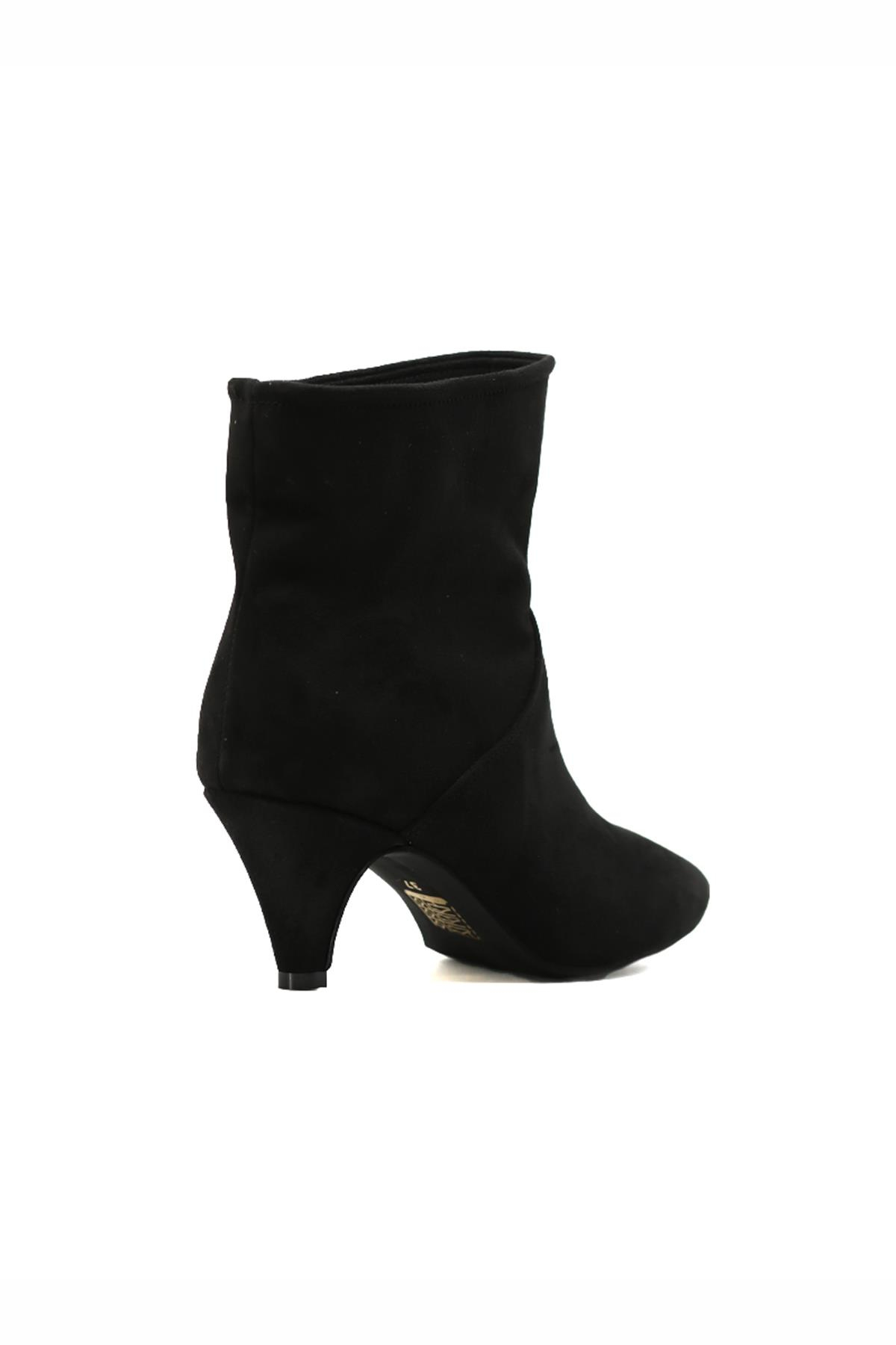 Poli̇na 3 Cm Topuklu Zara Model Kisa Bot Siy.suet