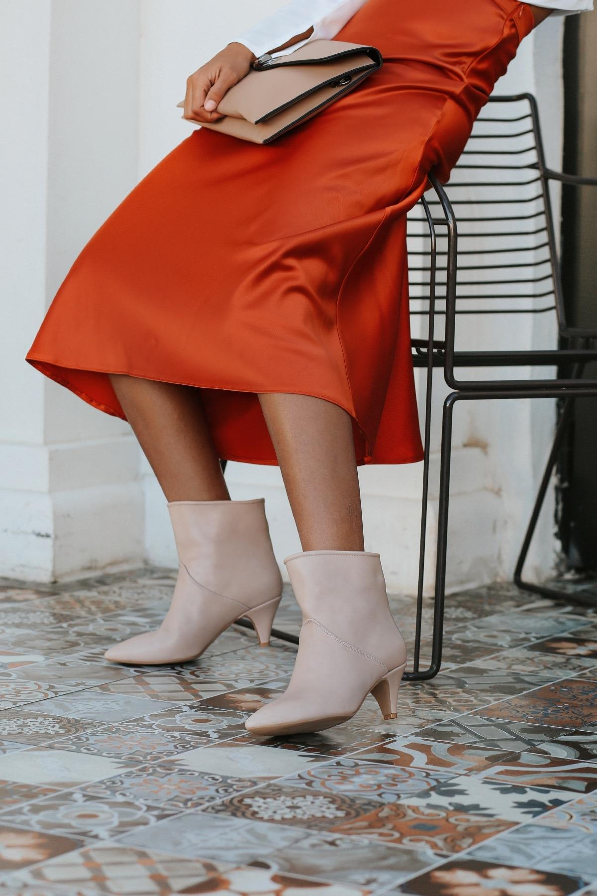 Poli̇na 3 Cm Topuklu Zara Model Kisa Bot Nut