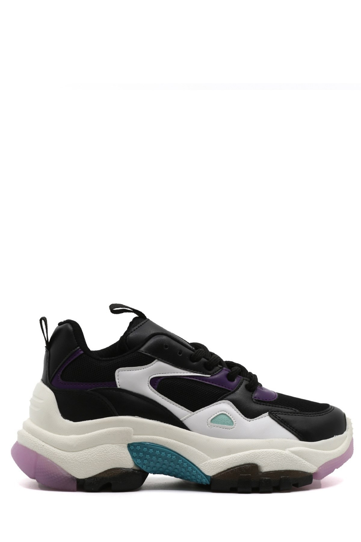 Poti̇n 5 Cm Tabanli Yeni̇ Sezon Sneakers Spor Ayakkabi Siyah