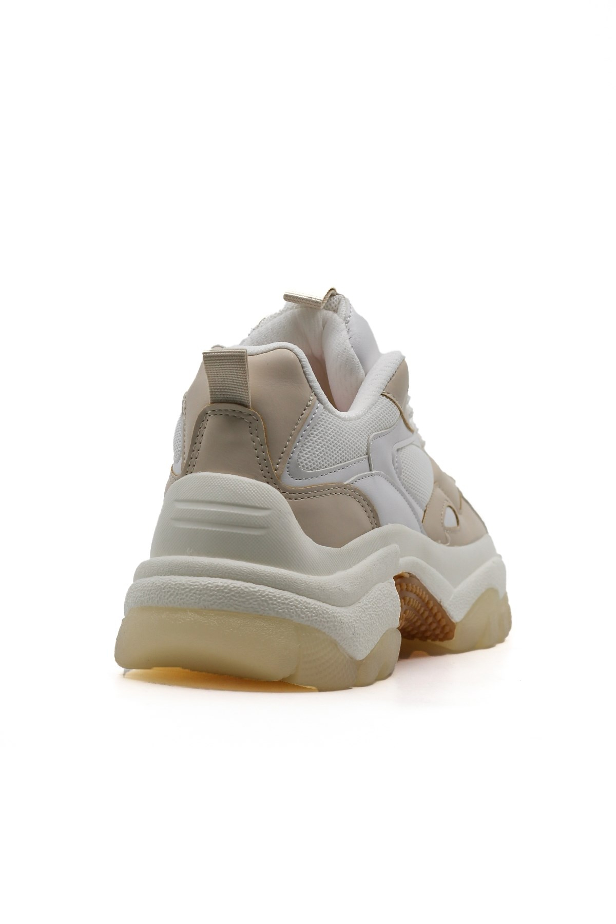 Poti̇n 5 Cm Tabanli Yeni̇ Sezon Sneakers Spor Ayakkabi Bey.bej