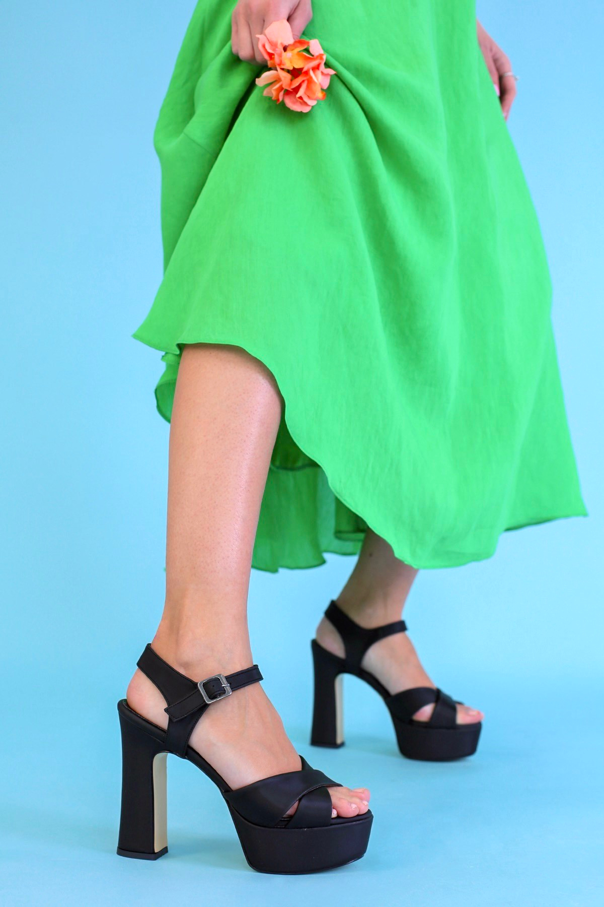 RAVEL  MODEL 14 CM PLATFORM TOPUK YENİ SEZON TOPUKLU AYAKKABI SIYAH