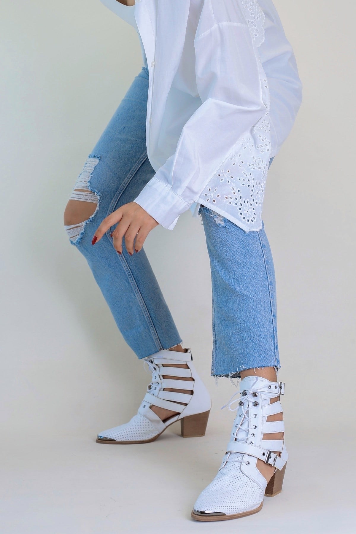 Rowska Model Yeni Sezon Yazlik Bot Beyaz
