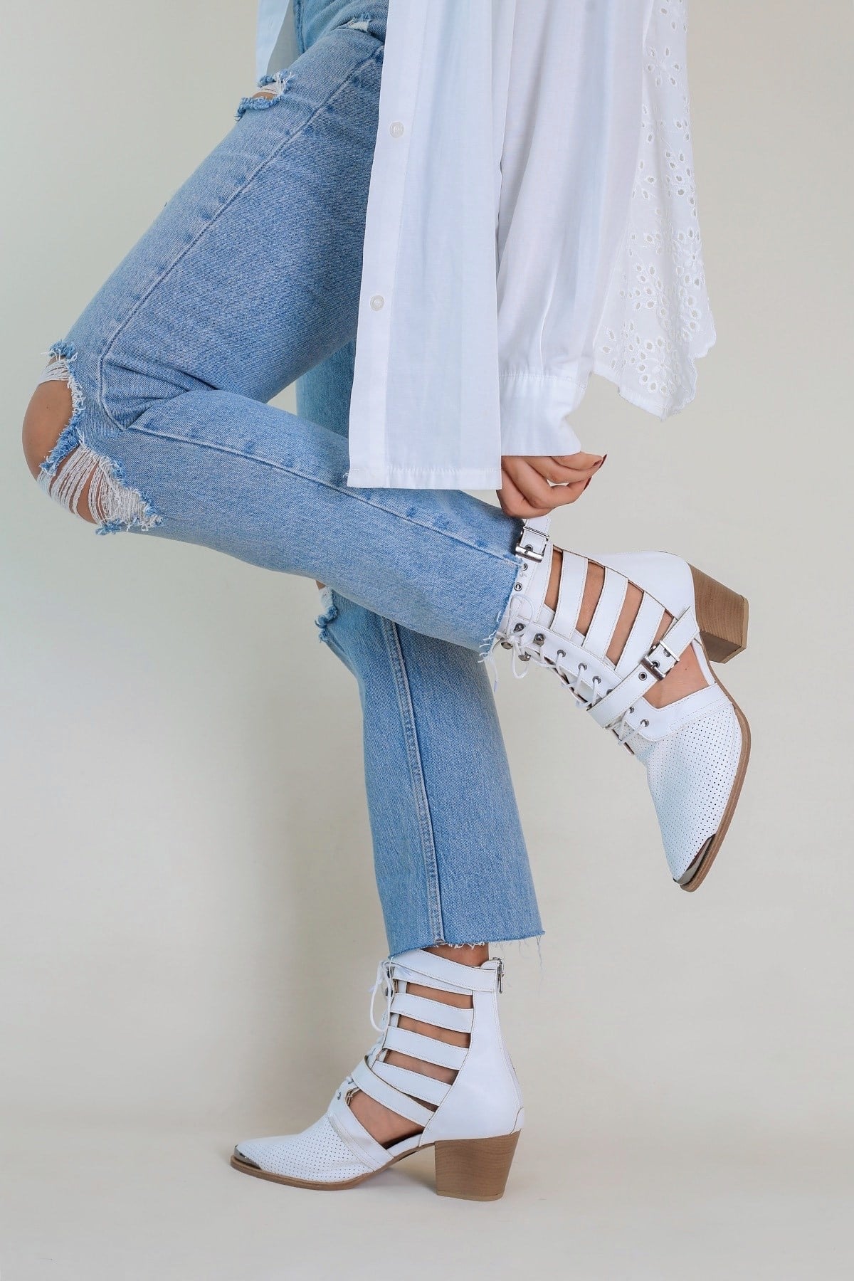 Rowska Model Yeni Sezon Yazlik Bot Beyaz