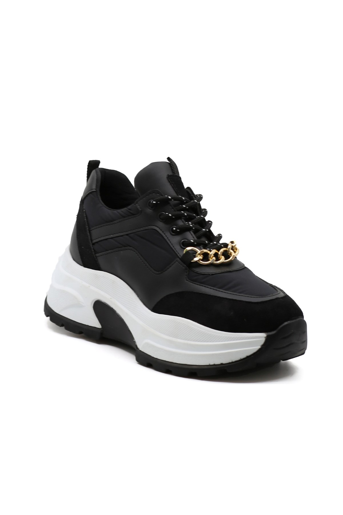 Roze Model Yeni̇ Sezon Sneakers Spor Ayakkabi Siyah