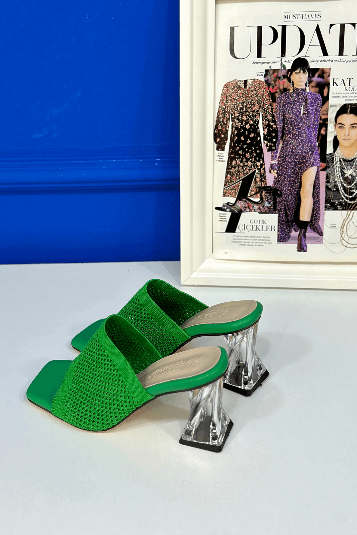 SAMATA MODEL 6 CM TOPUKLU TRİKO TERLİK YESIL