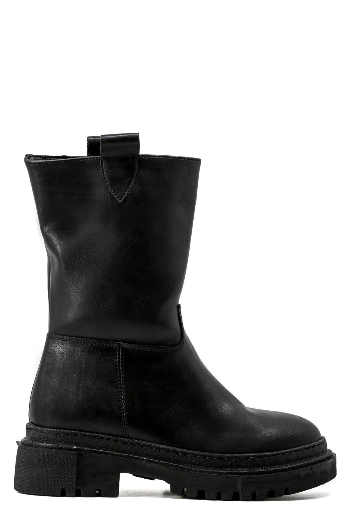 SANTOS ZARA MODEL 4 CM TOPUKLU KISA BOT ÇİZME SIYAH