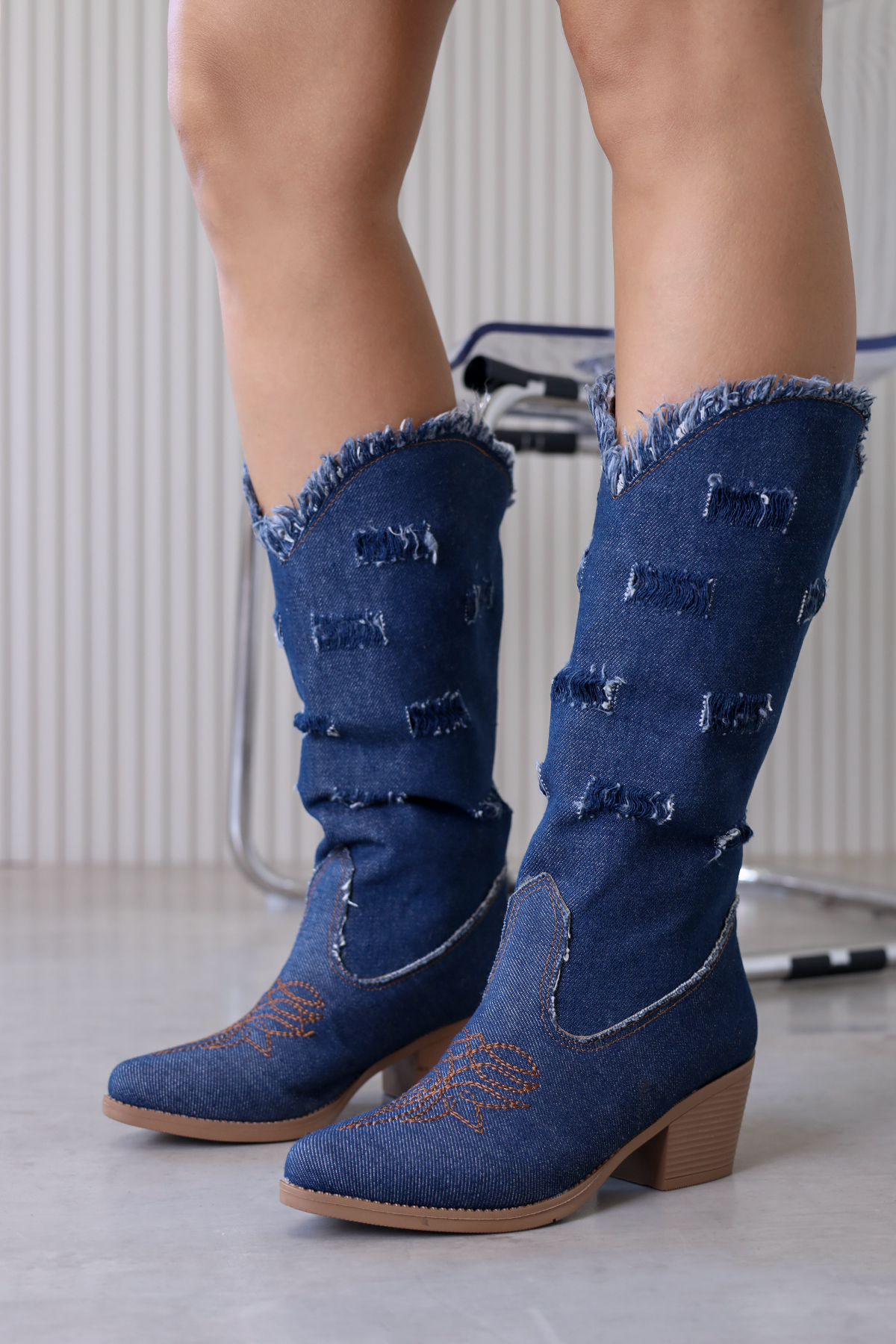 setla  model 5 cm topuklu yeni sezon uzun çizme western KOT