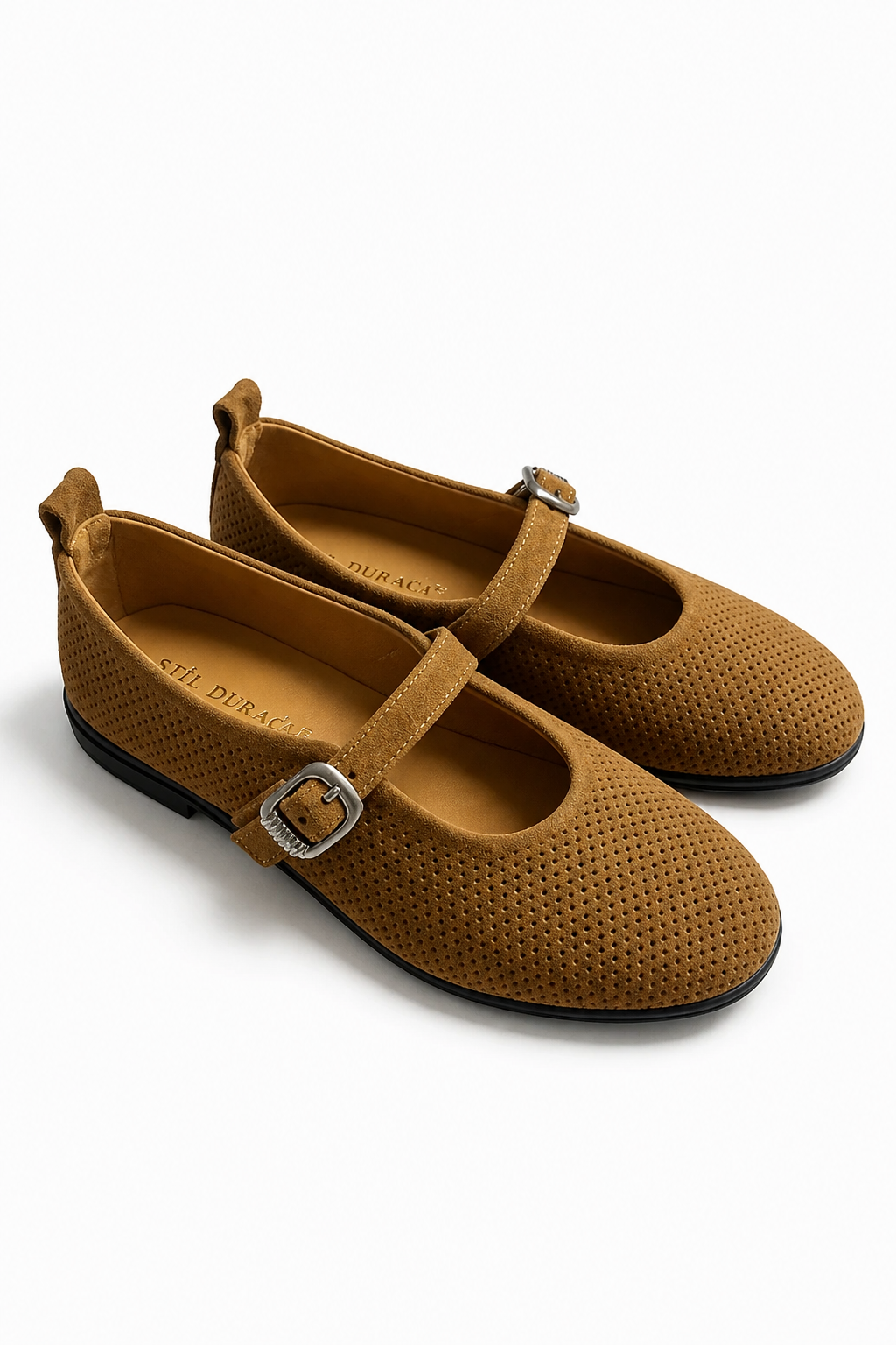 Simba model 2 cm tabanlı orjinal deri  babet loafer KUM