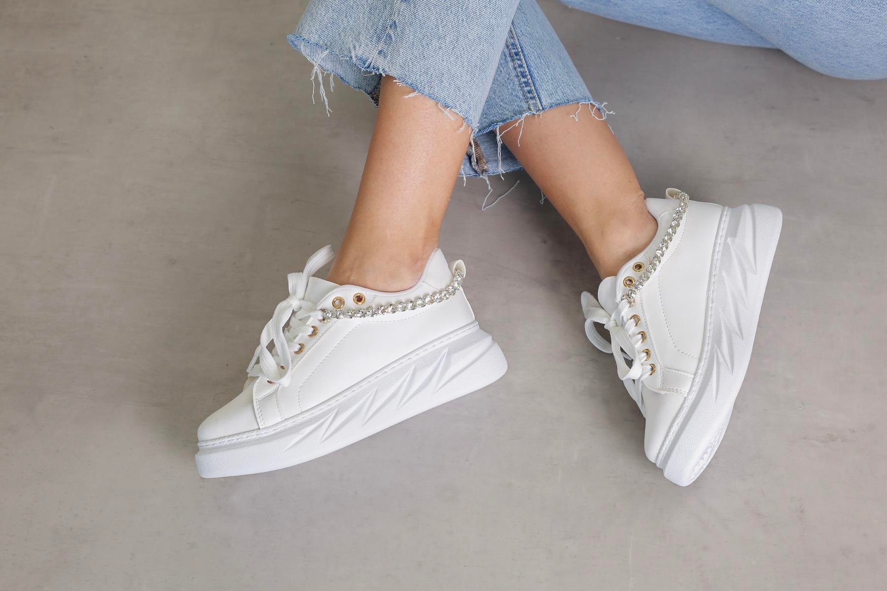 ST818 MODEL4 CM TABANLI TAŞ DETAYLI SPOR AYAKKABI BEY.TAS