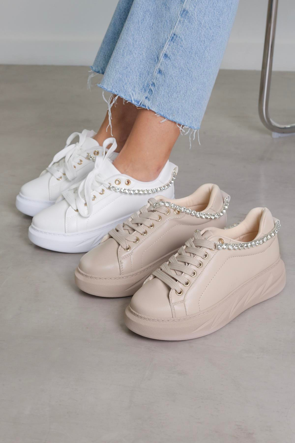 ST818 MODEL4 CM TABANLI TAŞ DETAYLI SPOR AYAKKABI BEY.TAS