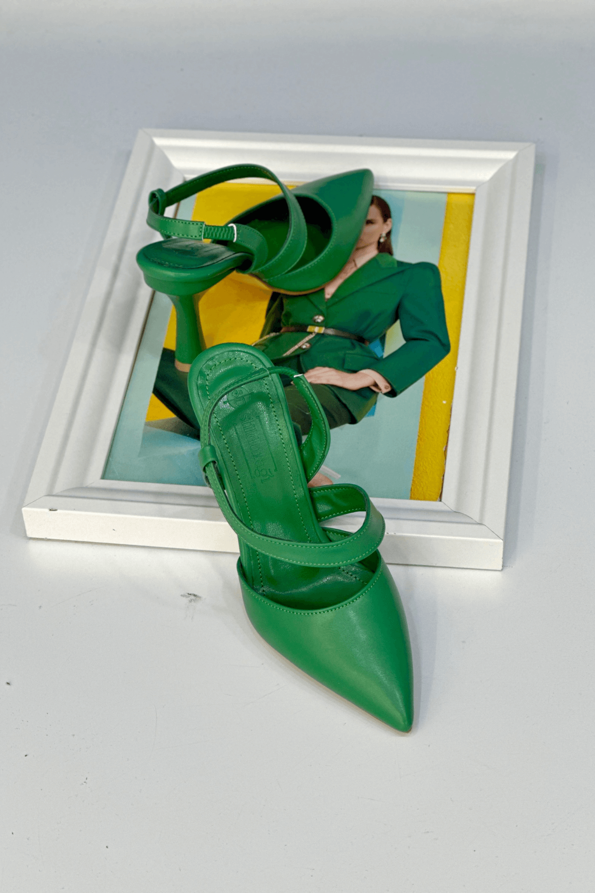 STRAP MODEL 8 CM TOPUKLU AYAKAKBI YESIL
