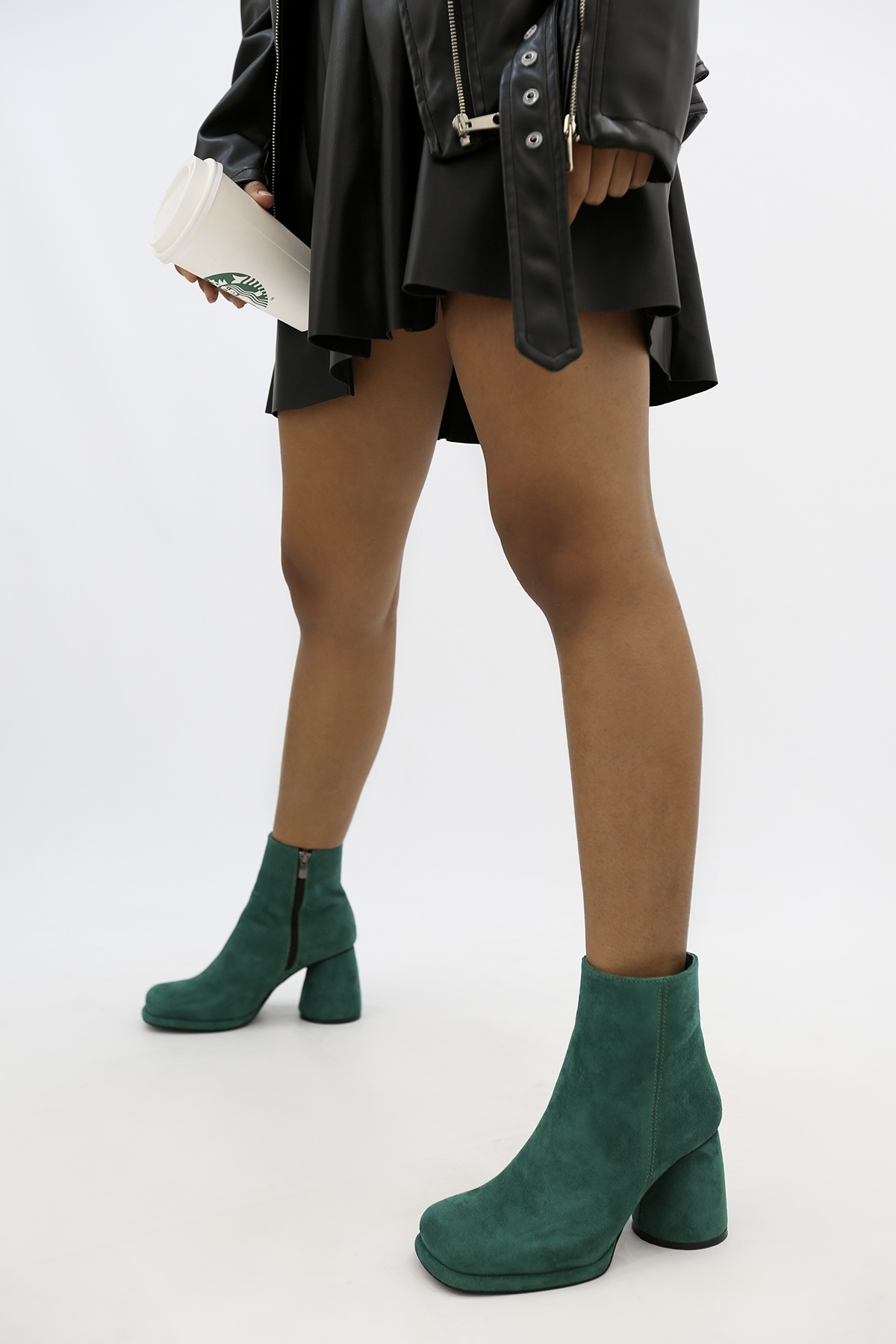 TANİA 6 CM TOPUKLU ZARA MODEL BOT YESIL SUET