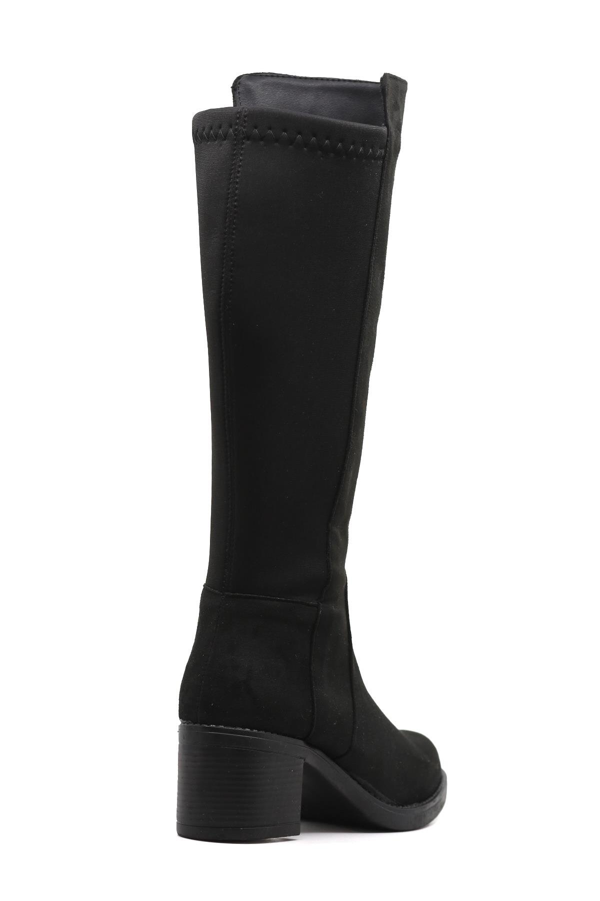 Tatto Si̇hi̇rli̇ Çi̇zme 5 Cm Topuklu Yeni̇ Sezon Siy.suet