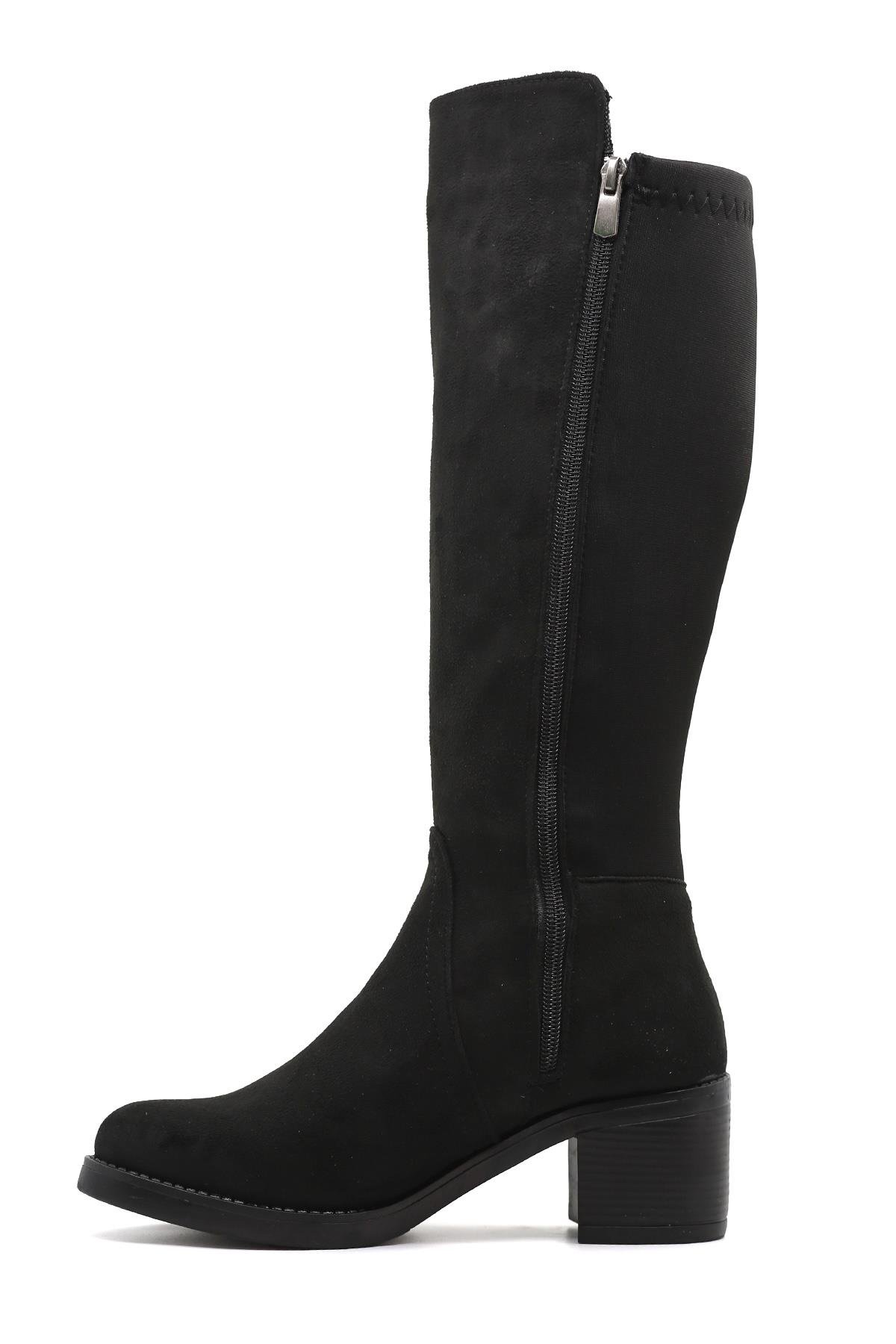 Tatto Si̇hi̇rli̇ Çi̇zme 5 Cm Topuklu Yeni̇ Sezon Siy.suet